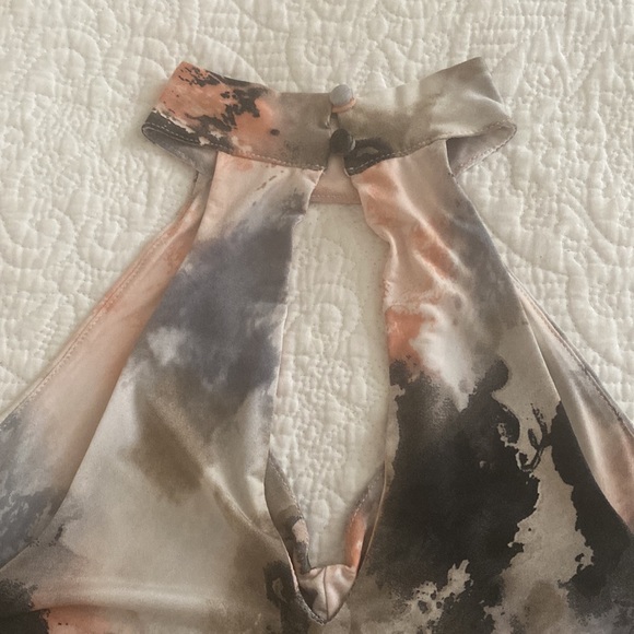 Long, tie-dye, halter dress - Picture 3 of 3